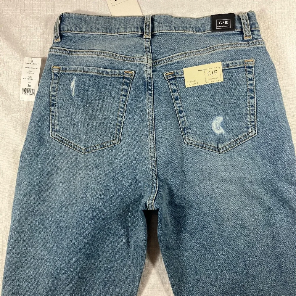 NWT Current/Elliott Original Boyfriend Sunny Destructed Jeans, Size 25 - Picture 6 of 14